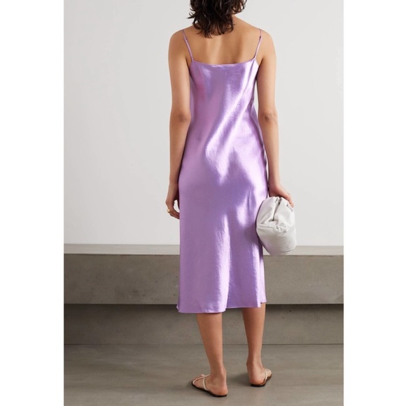 ***ISO*** Vince Satin Slip Midi Dress Small Verbana - Picture 2 of 2